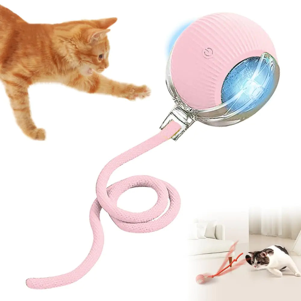 Best Cat Interactive Toys – Smart Self-Rolling Indoor Ball Pink