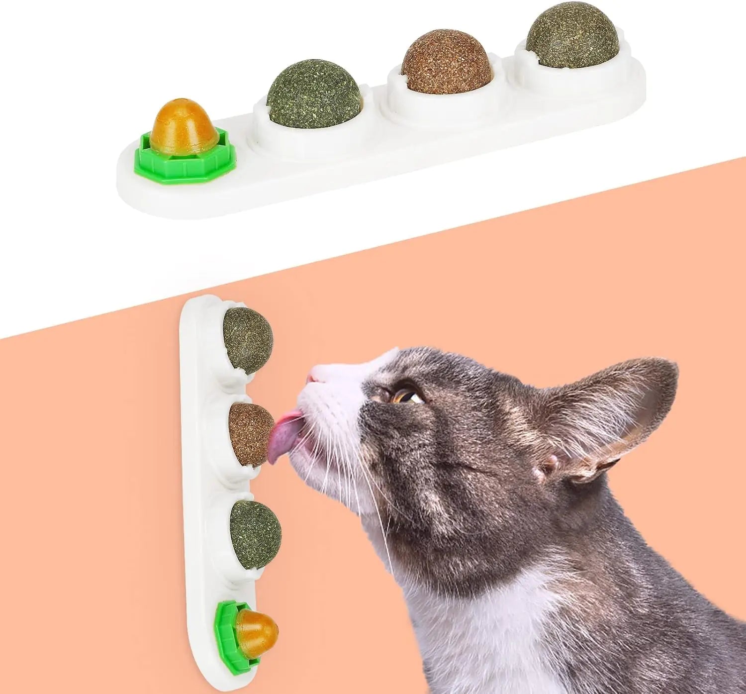 Catnip Ball for Cats – SINROBO 4 Pack Edible Wall Toys