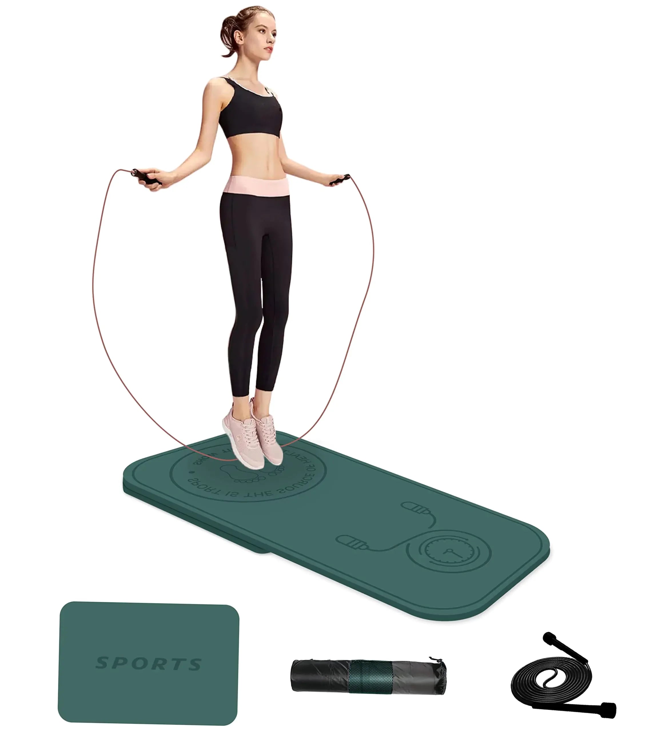 Jump Rope On Mat – Shockproof High-Density Exercise Mat